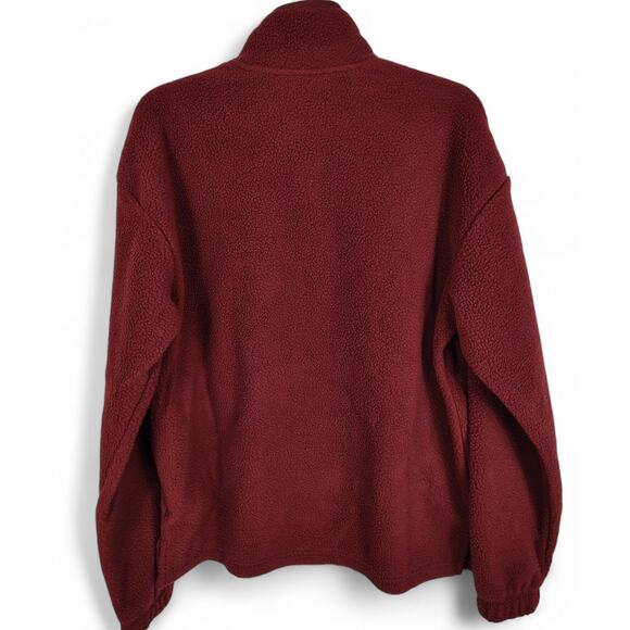 Adidas Mens Polar Fleece Pullover Fleece Shirt 1/4 Snaps Shadow Red Small - Picture 7 of 7